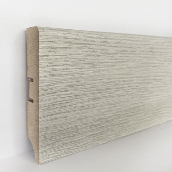 Плинтус напольный из МДФ Grace Premium 80А Каттхульт белый 054 - 2,4м